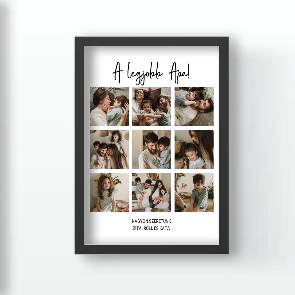 Klasszikus 9 képes fotókollázs falikép Apáknak