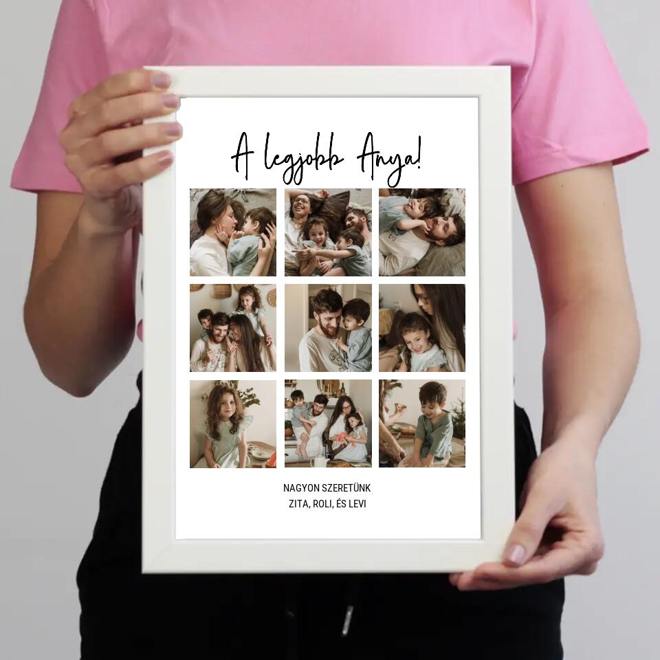 Klasszikus 9 képes fotókollázs falikép Anyáknak