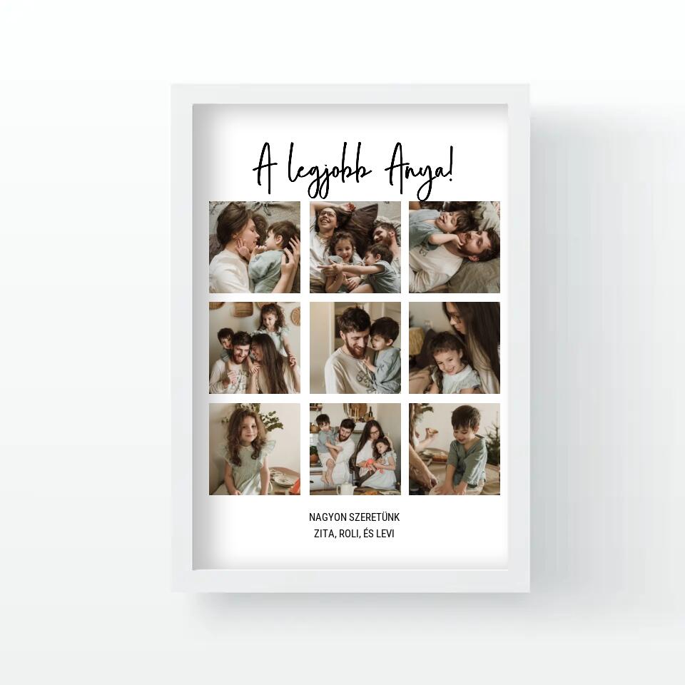 Klasszikus 9 képes fotókollázs falikép Anyáknak