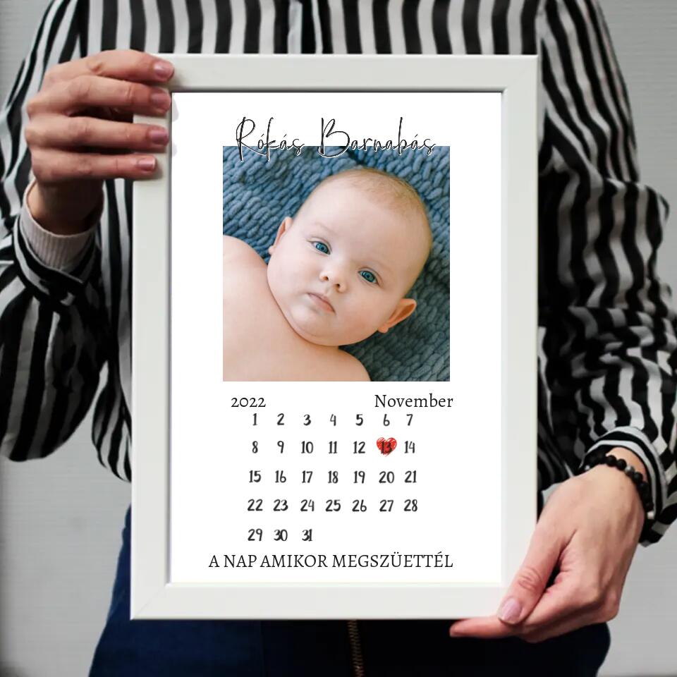 A nap amikor megszülettél - babás falikép naptárral