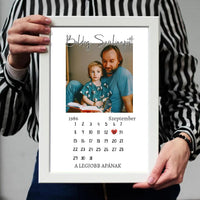 Egyedi falikép saját fotóval és naptárral Apáknak