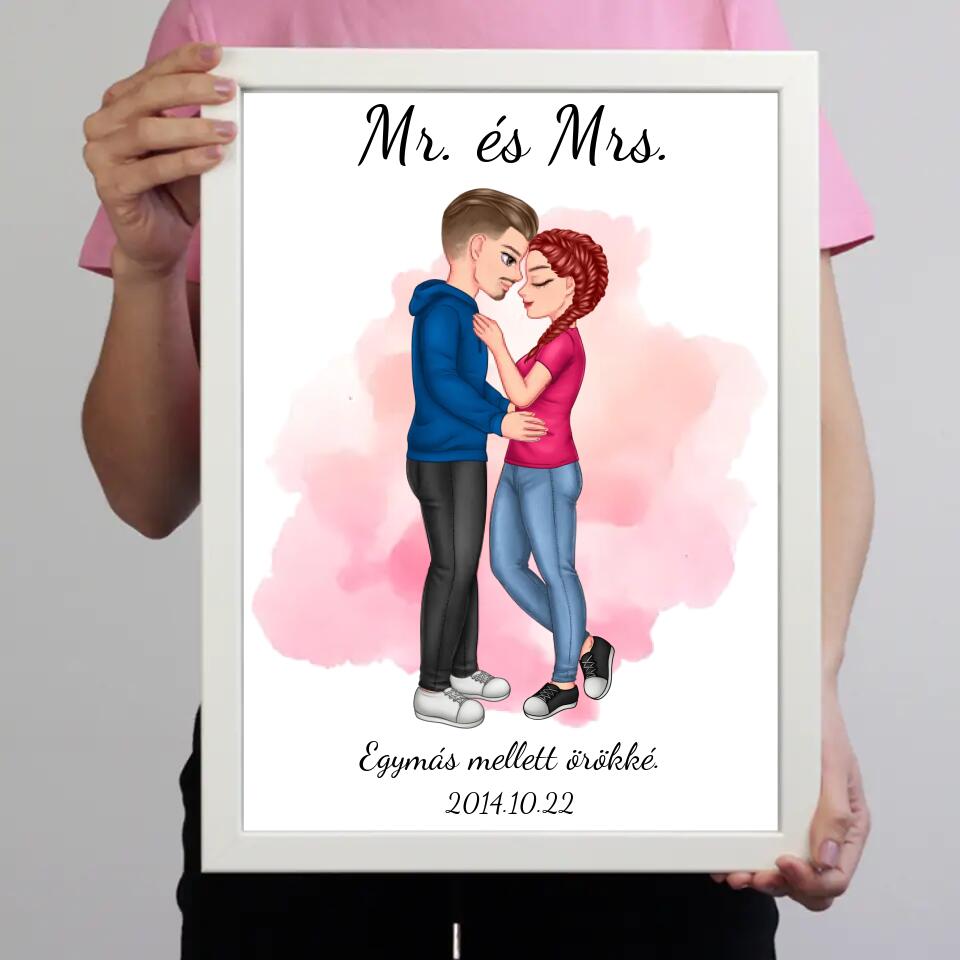 Ölelkező cuki páros falikép