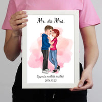 Ölelkező cuki páros falikép