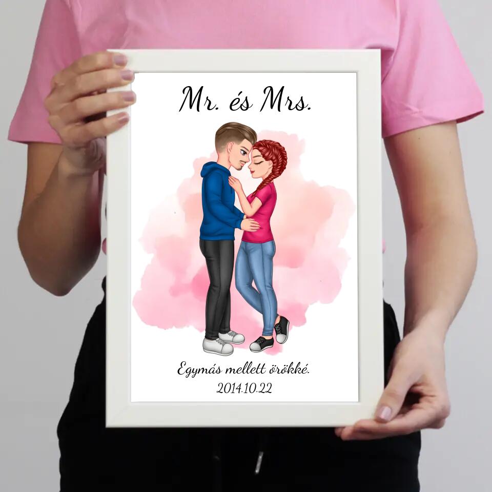 Ölelkező cuki páros falikép