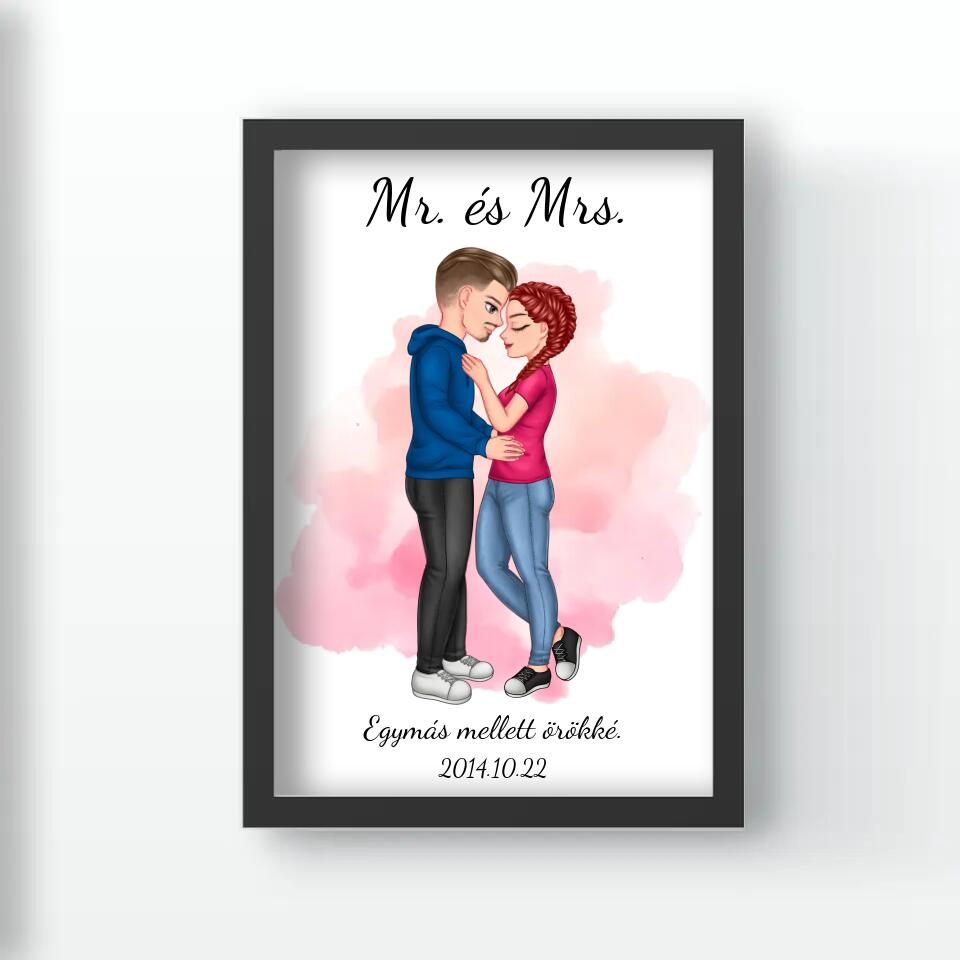 Ölelkező cuki páros falikép