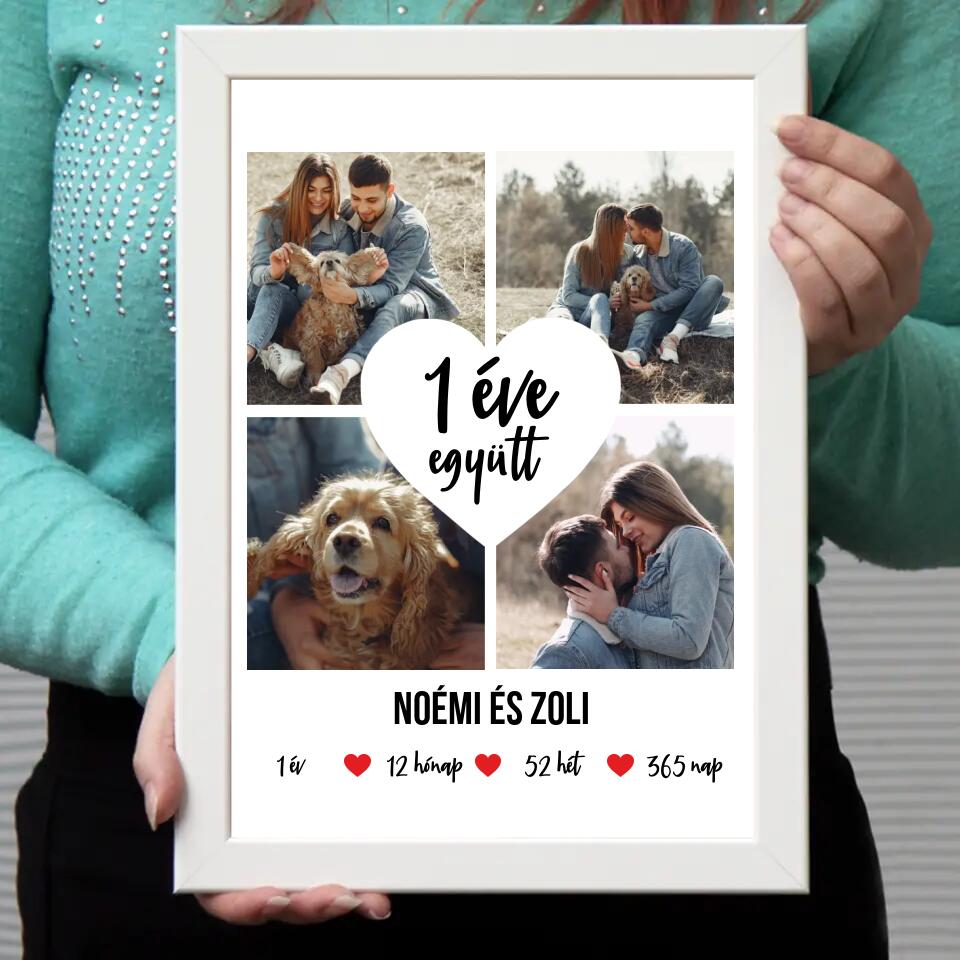 Évfordulós fotókollázs falikép 4 képpel