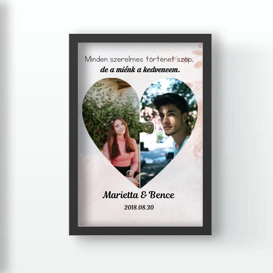 Szív puzzle falikép