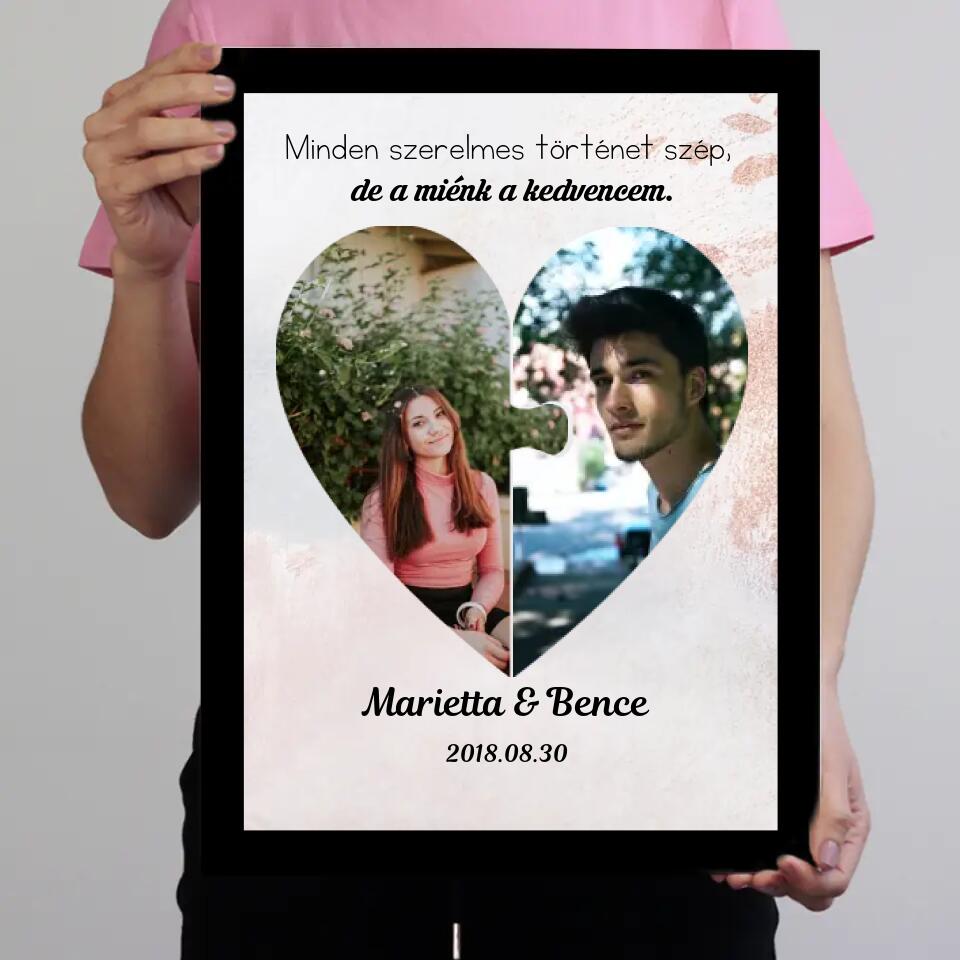 Szív puzzle falikép