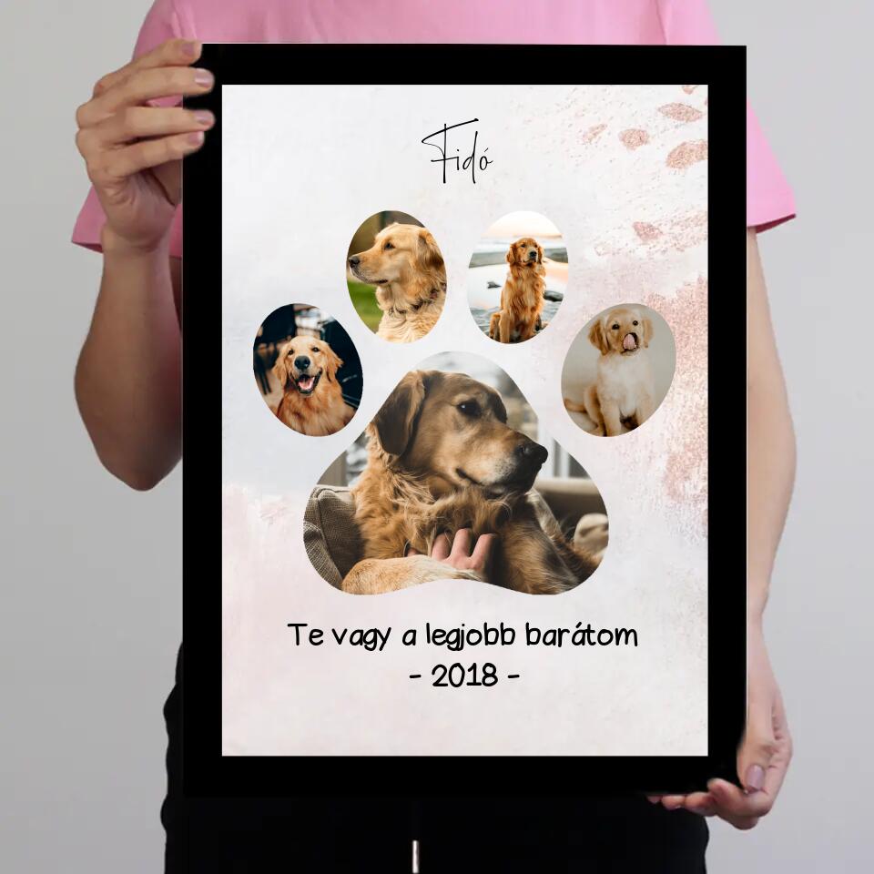 Kutya tappancsos falikép