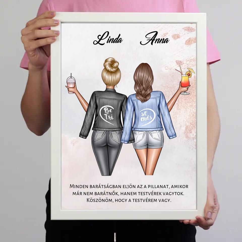 Egyedi legjobb barátnős falikép