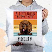 A legjobb kutyagazdi egyedi ajándék párna