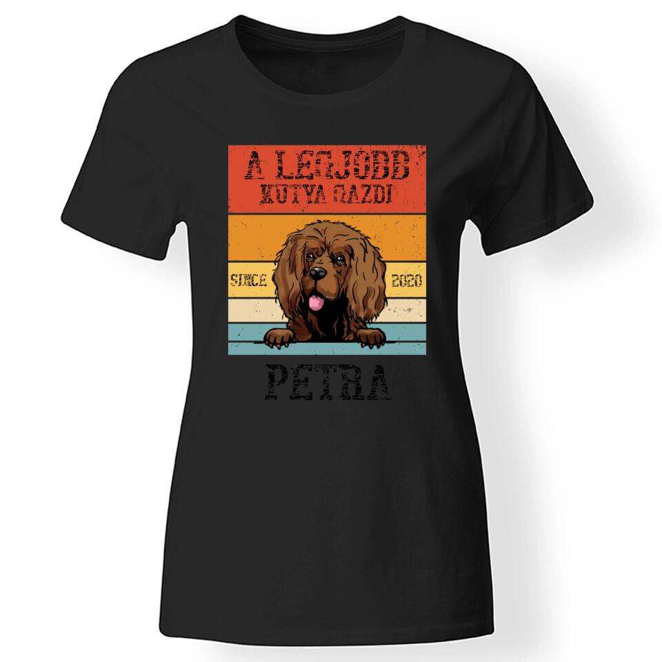 A legjobb kutyagazdi egyedi női póló fekete