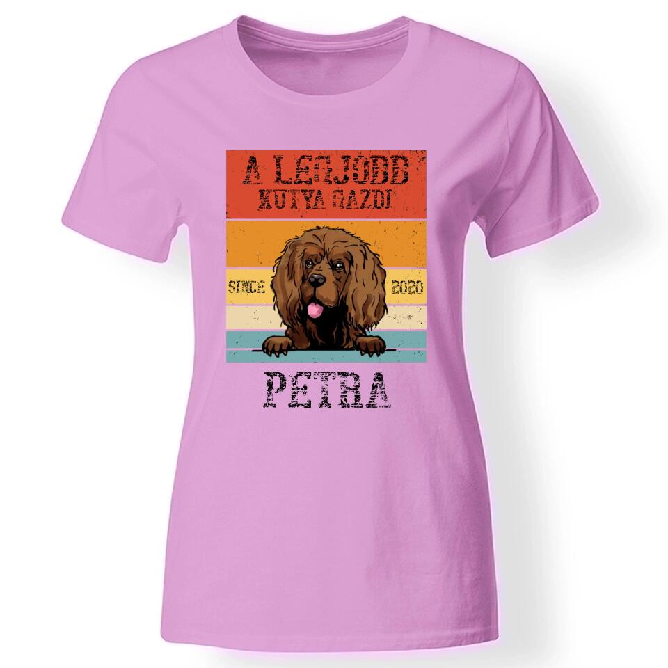 A legjobb kutyagazdi egyedi női póló rózsaszín