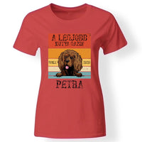 A legjobb kutyagazdi egyedi női póló piros