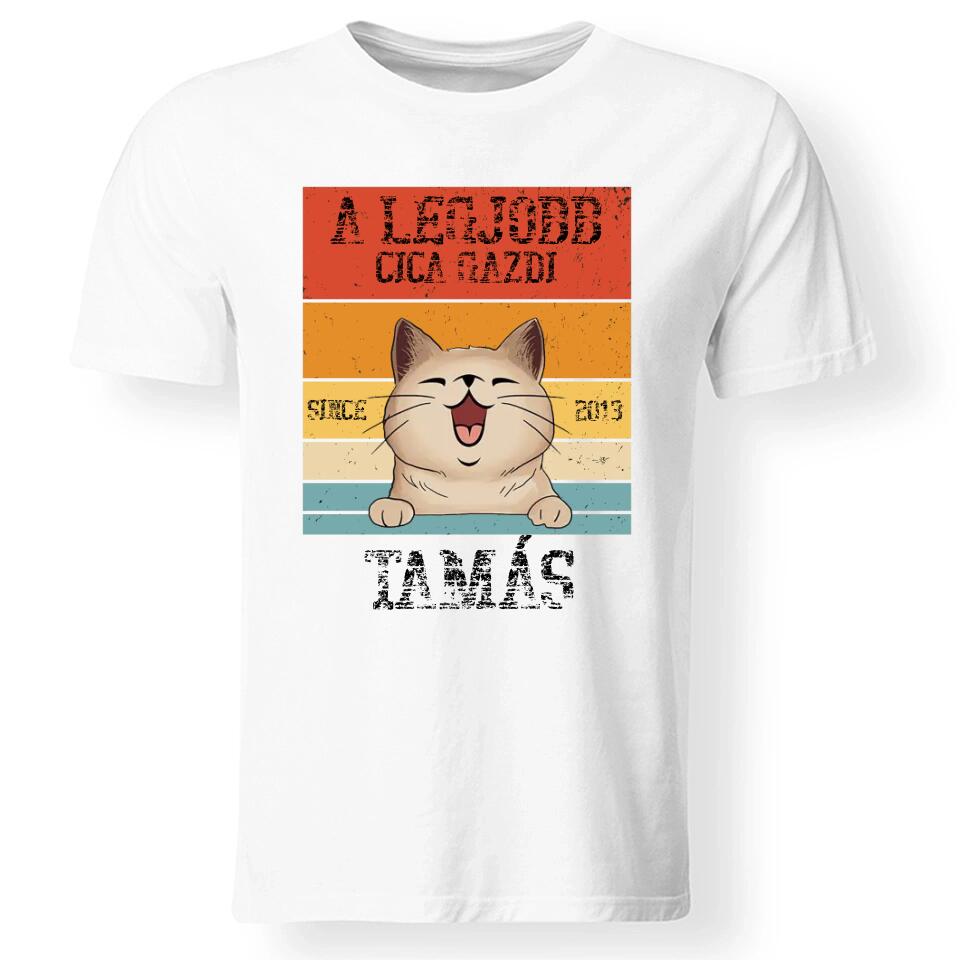 A legjobb cicagazdi egyedi férfi póló