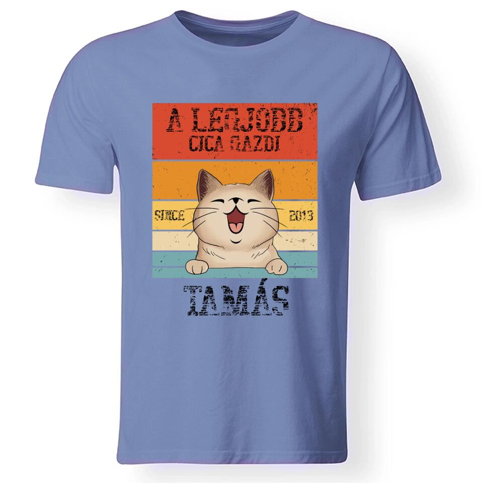 A legjobb cicagazdi egyedi férfi póló