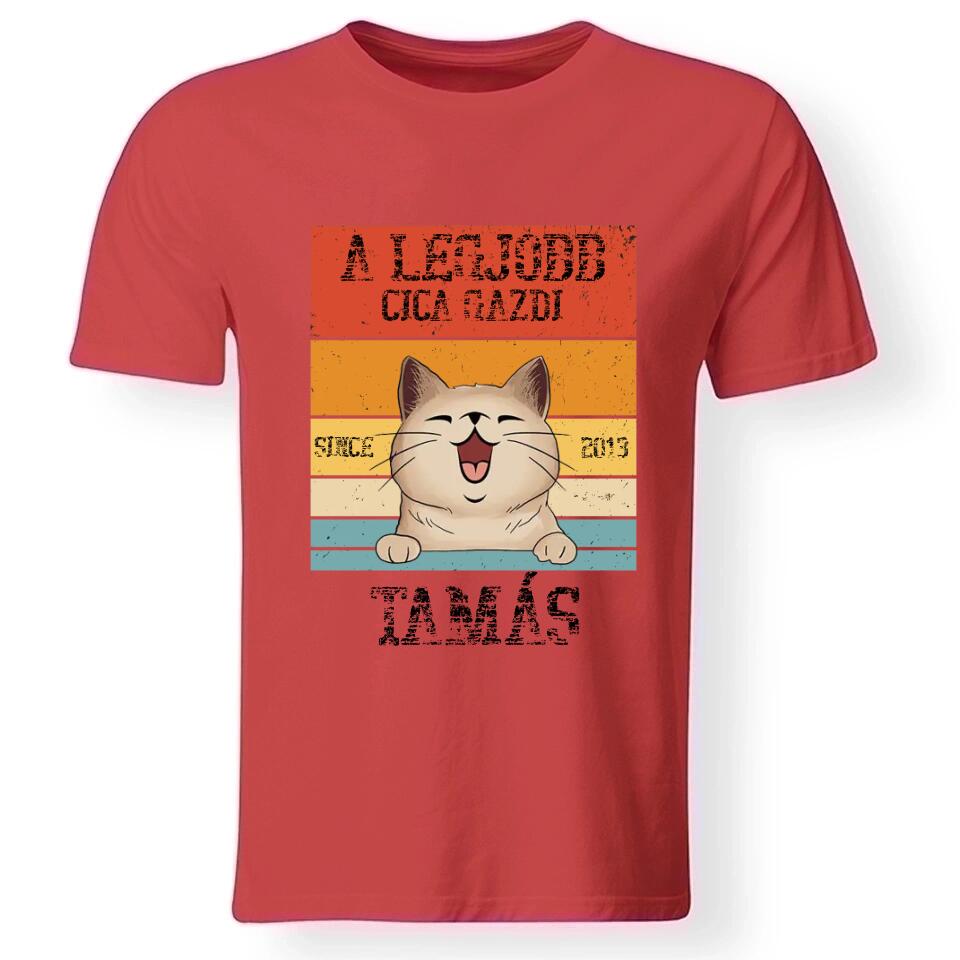 A legjobb cicagazdi egyedi férfi póló