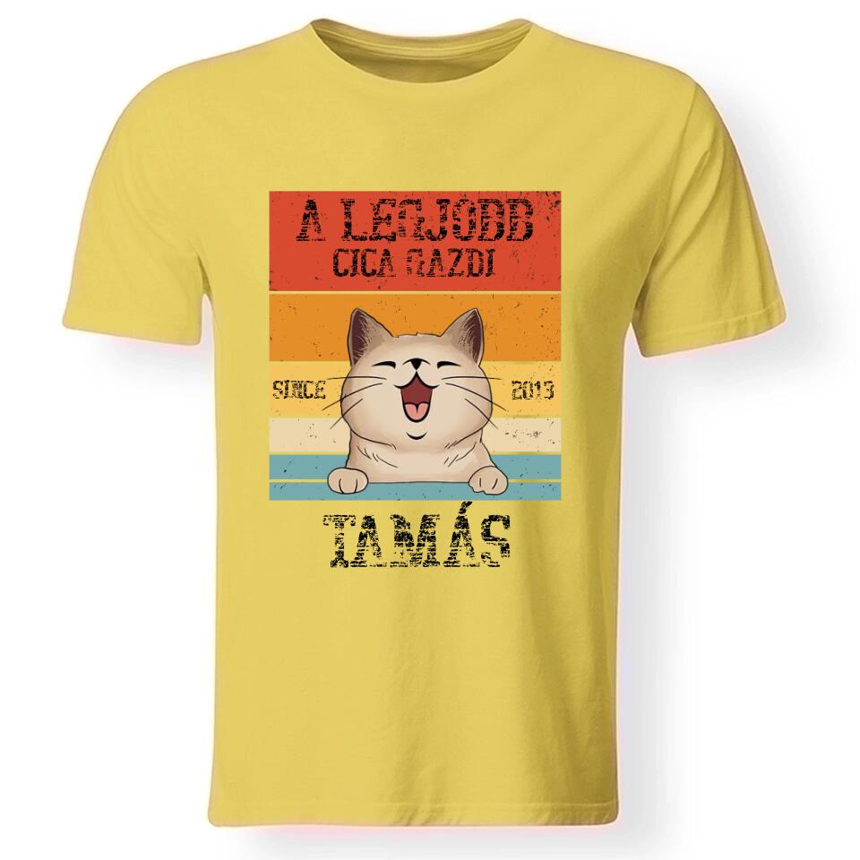 A legjobb cicagazdi egyedi férfi póló