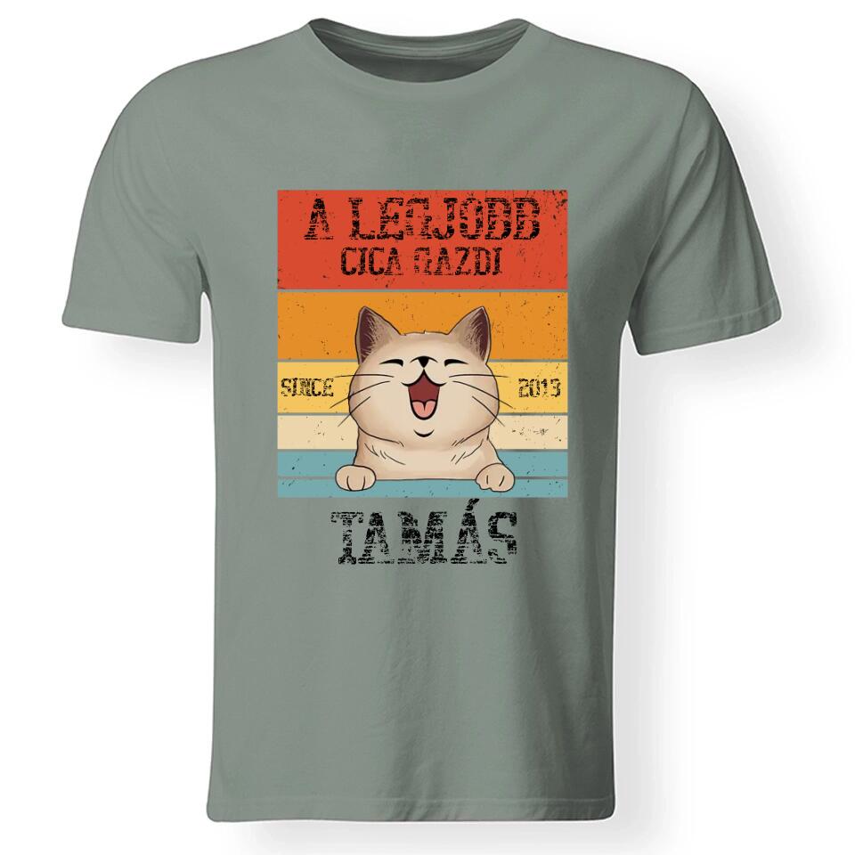 A legjobb cicagazdi egyedi férfi póló