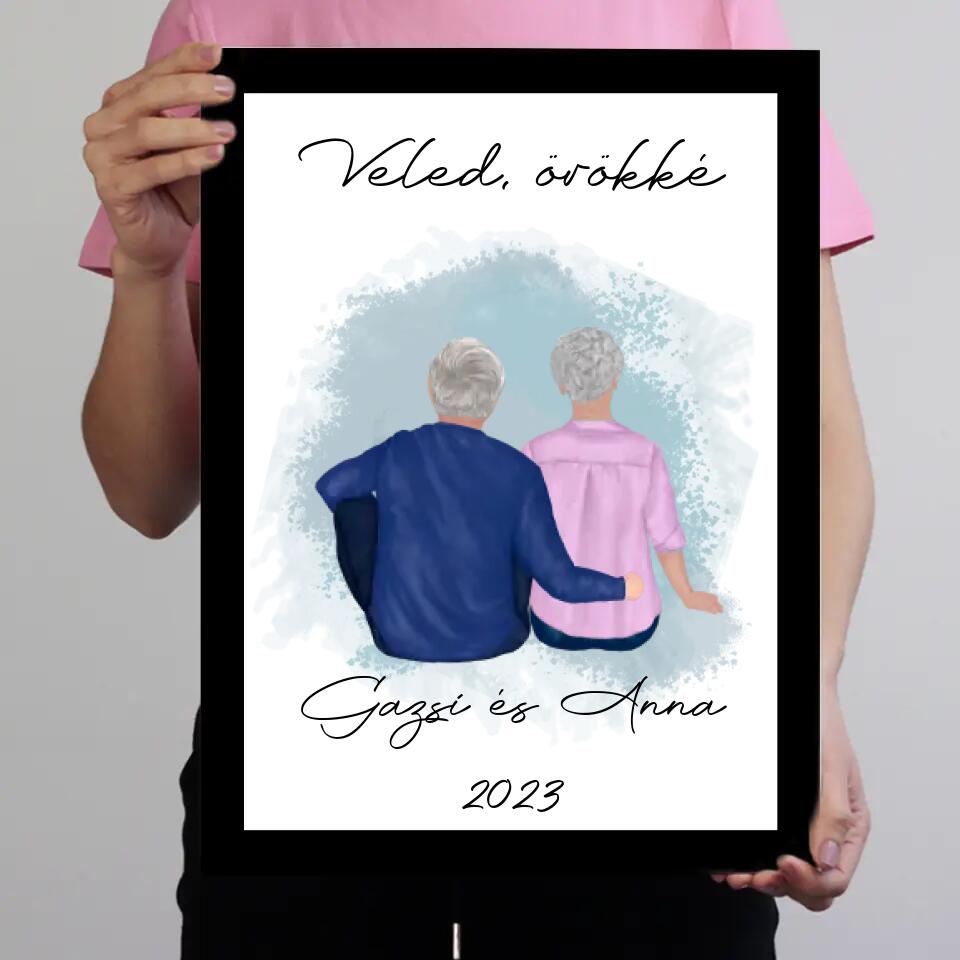 Idős házaspár falikép