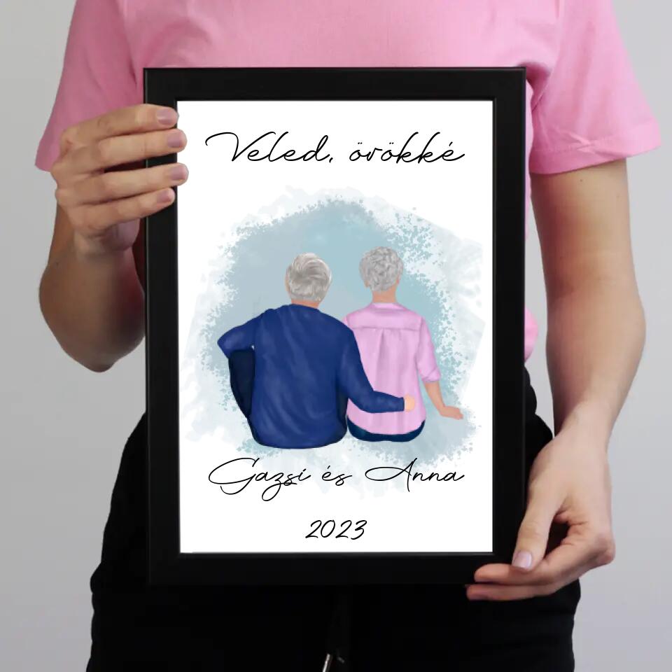 Idős házaspár falikép