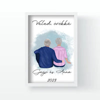 Idős házaspár falikép