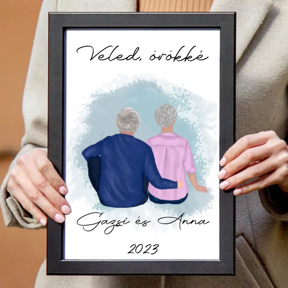 Idős házaspár falikép