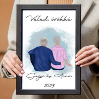 Idős házaspár falikép