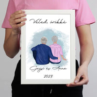 Idős házaspár falikép