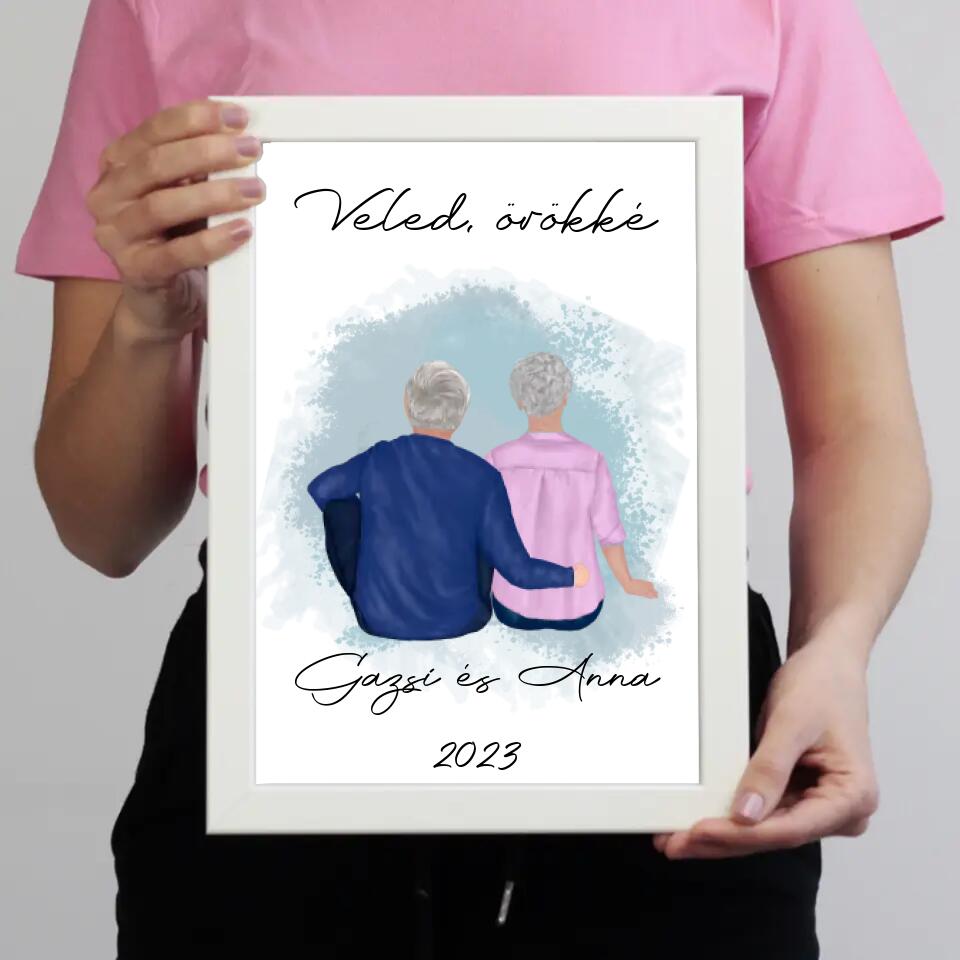 Idős házaspár falikép