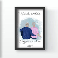 Idős házaspár falikép