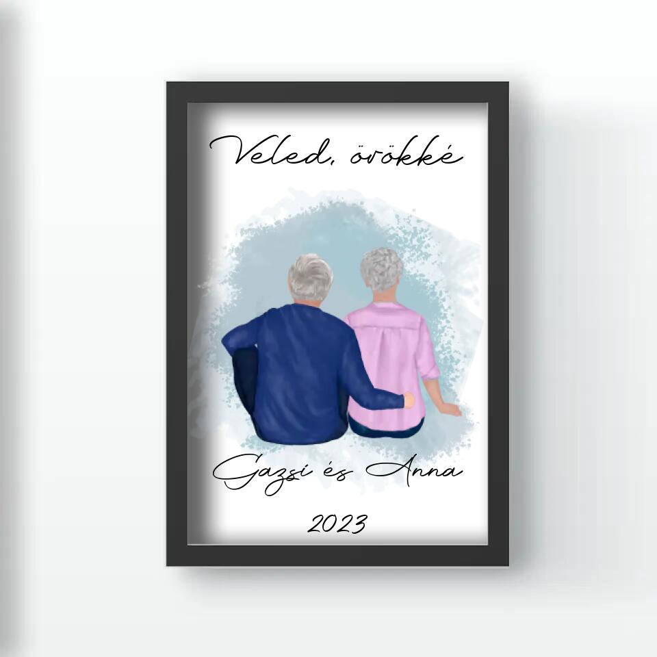 Idős házaspár falikép