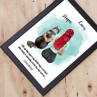 Lány gazdis kutyás falikép