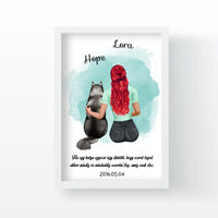 Lány gazdis kutyás falikép