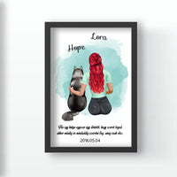 Lány gazdis kutyás falikép