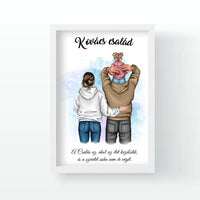 Szerkeszthető család kislánnyal falikép