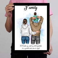 Szerkeszthető család kisfiúval falikép