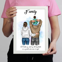 Szerkeszthető család kisfiúval falikép