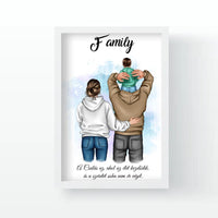 Szerkeszthető család kisfiúval falikép