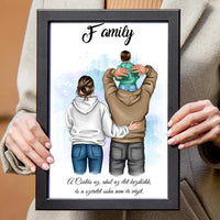 Szerkeszthető család kisfiúval falikép