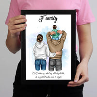 Szerkeszthető család kisfiúval falikép