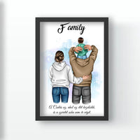 Szerkeszthető család kisfiúval falikép