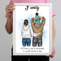 Szerkeszthető család kisfiúval falikép