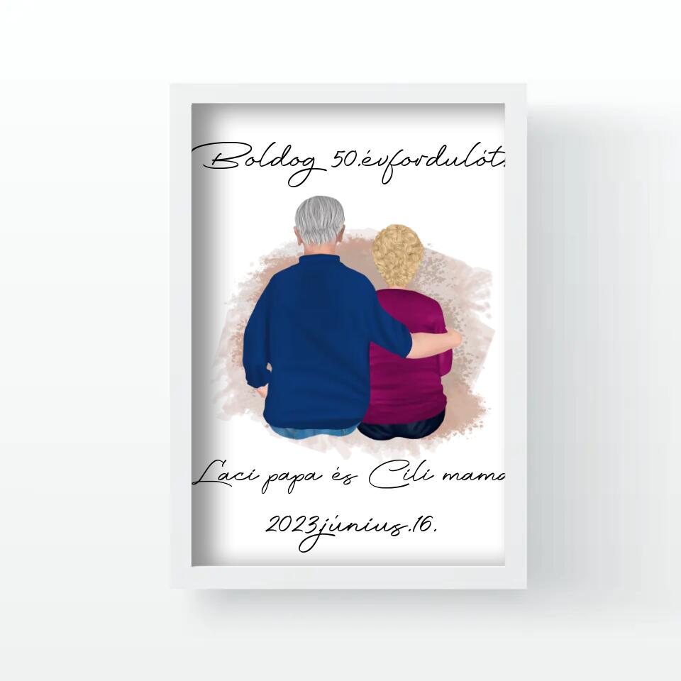 Szerkeszthető falikép idős pároknak