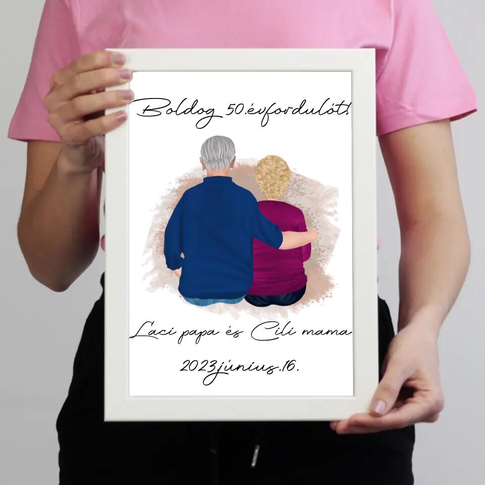 Szerkeszthető falikép idős pároknak