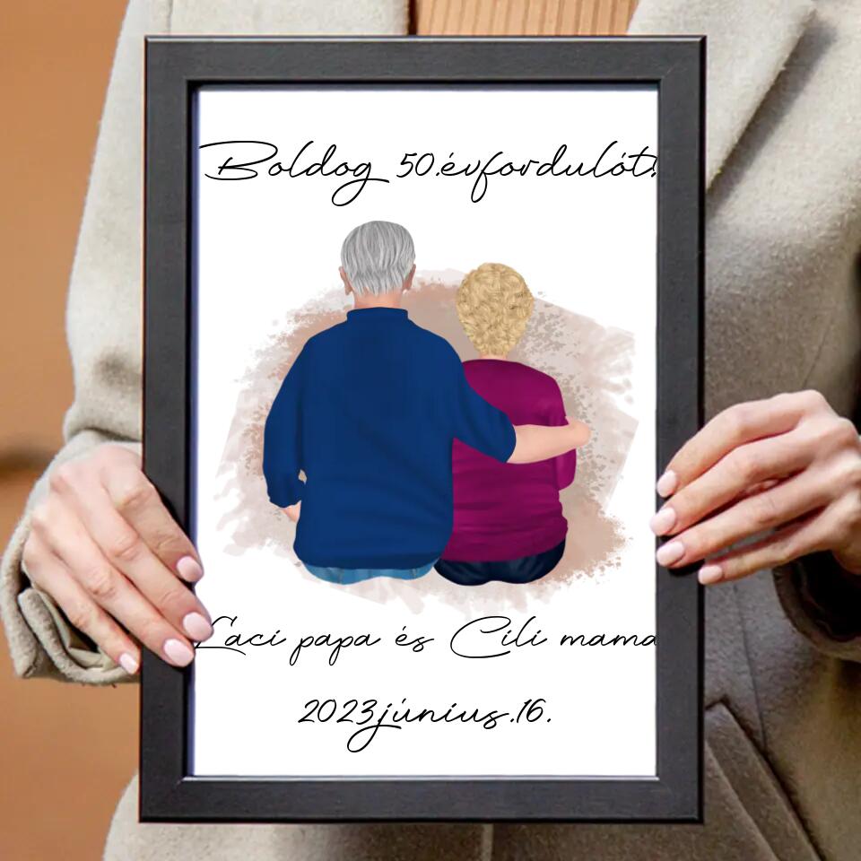 Szerkeszthető falikép idős pároknak