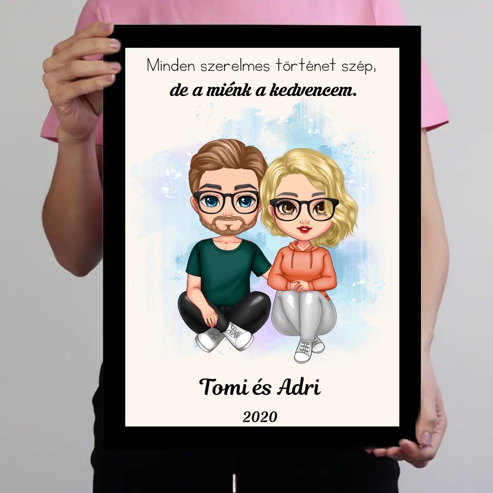 Cukifejű páros falikép