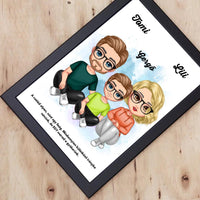 Cukifejű fiús családos falikép