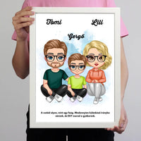 Cukifejű fiús családos falikép