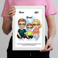 Cukifejű fiús családos falikép